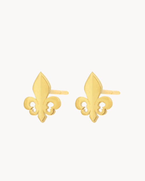 Σκουλαρίκια Fleur-de-Lis Dainty Stud, χρυσά