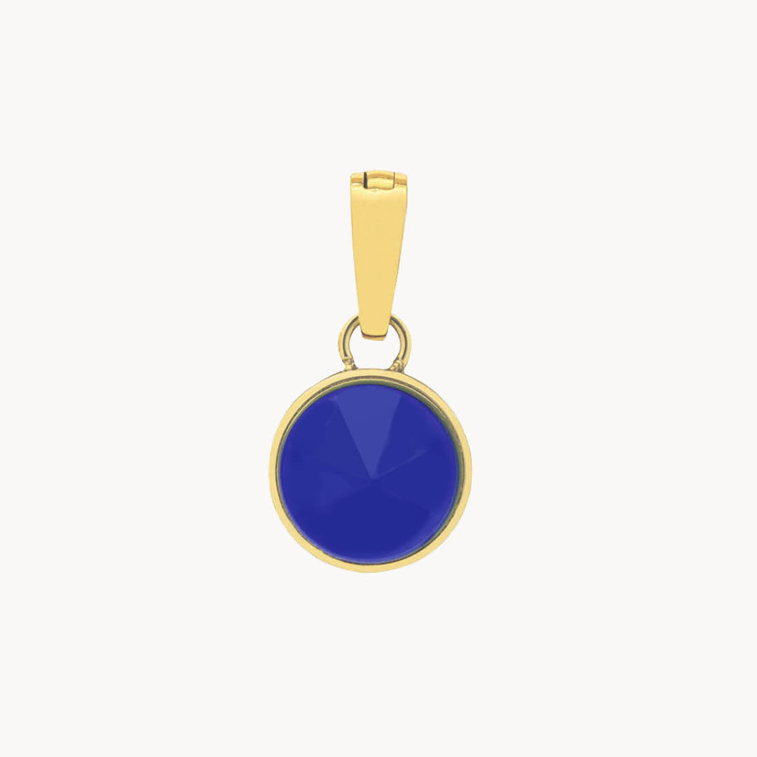 Perseverance Stone Blue Cateye Ħabbata Pendant, Gold