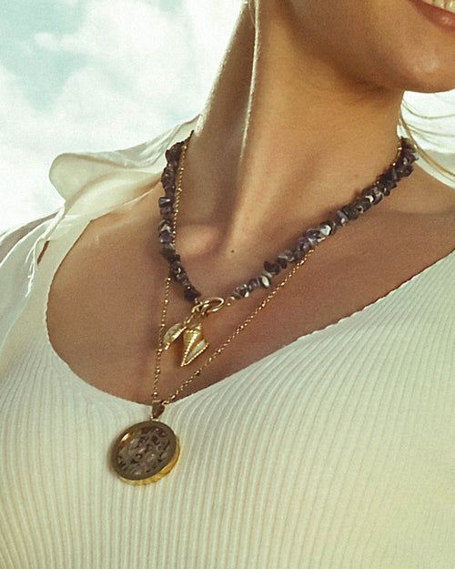 Fearlessness Turtle Twist Necklace Set, Gold