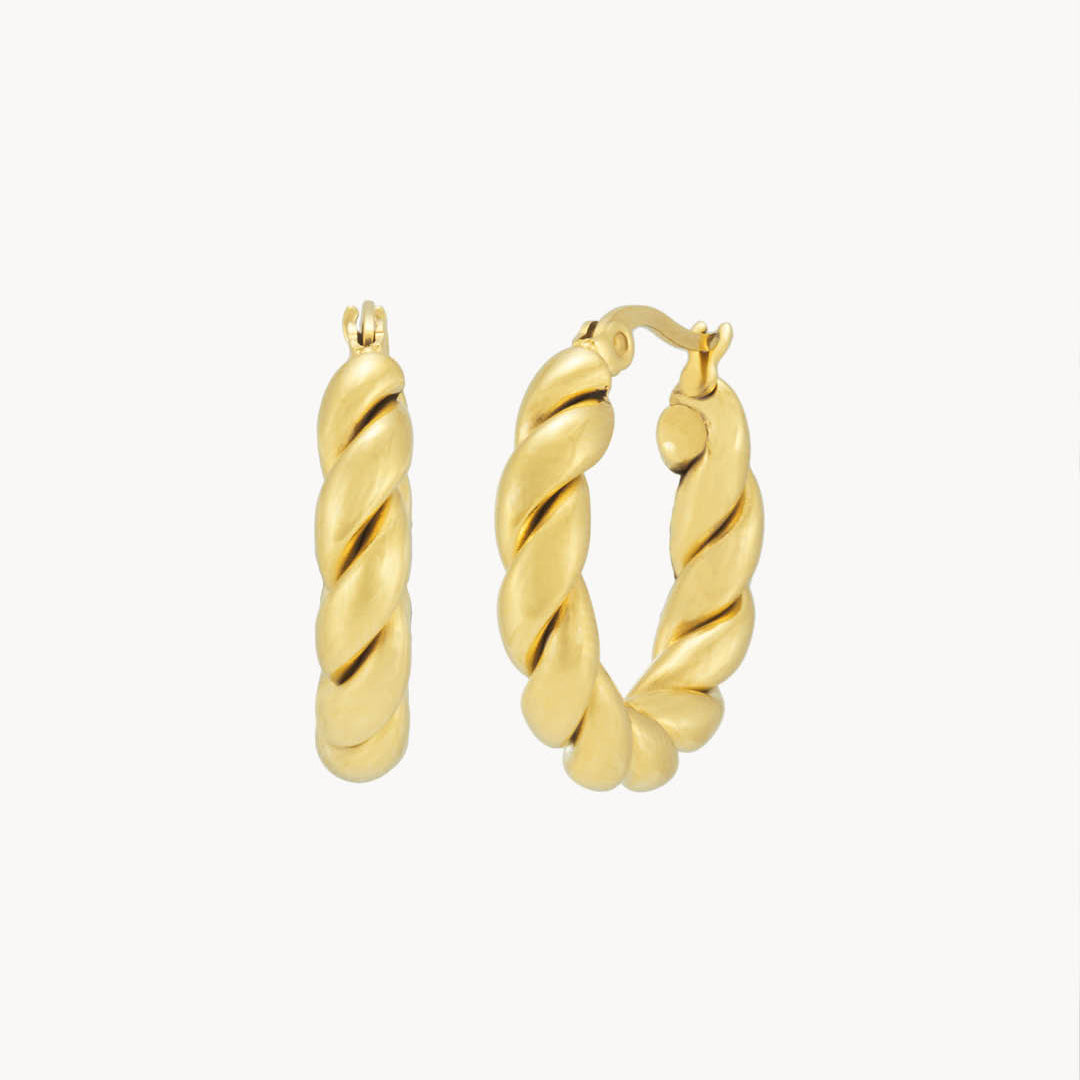 Croissant Hoop Earrings, Gold
