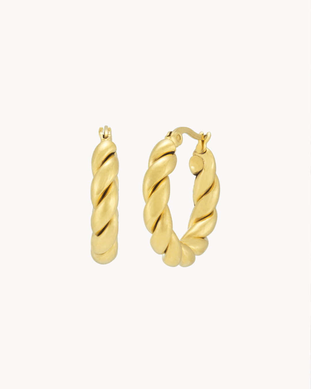 Croissant Hoop Earrings, Gold