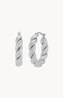 Croissant Hoop Earrings, Silver