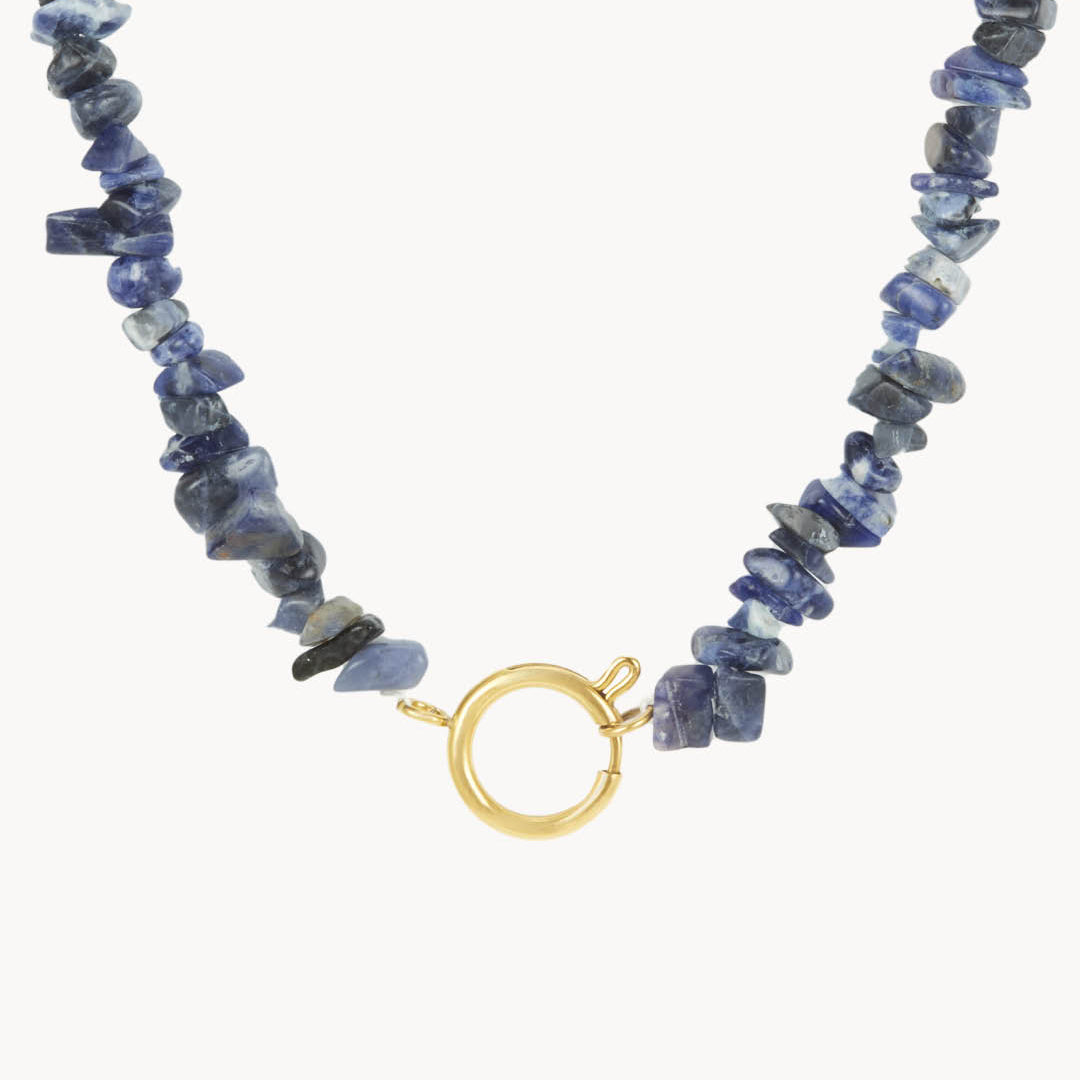 Positivity Stone Sodalite Mvintage Charm Chain, Gold