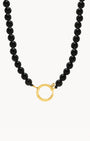Power Stone Black Onyx Beaded Charm Chain, Gold