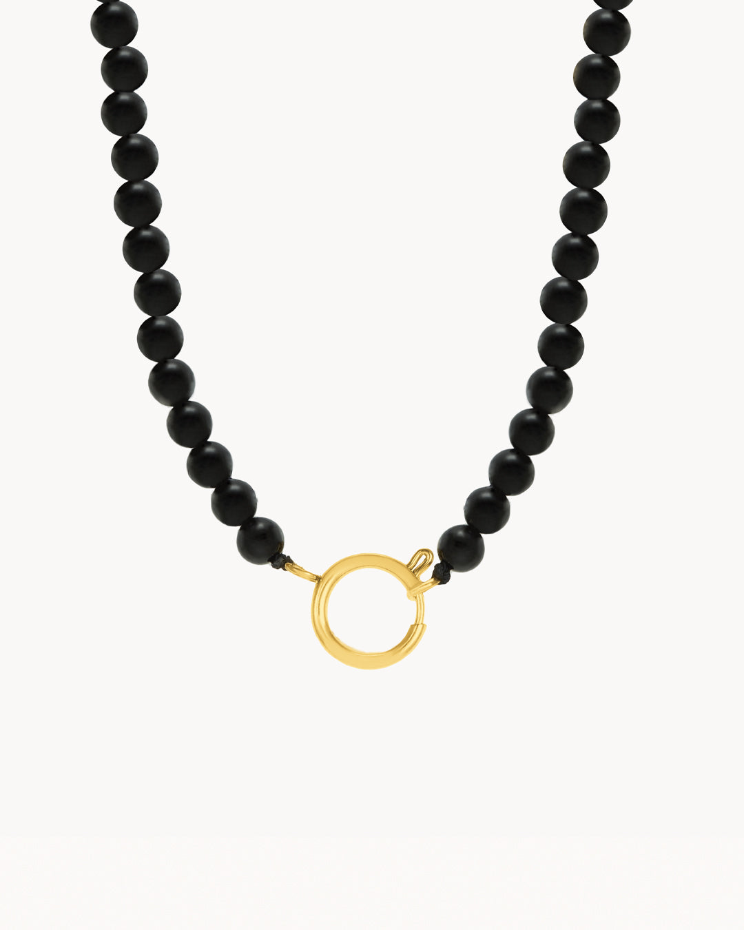 Power Stone Black Onyx Beaded Charm Chain, Gold