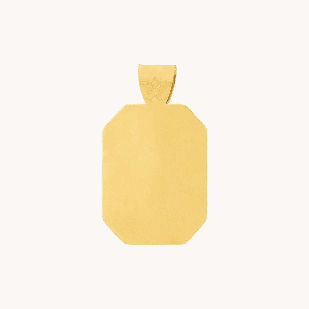 Octagon Engravable Pendant, Gold