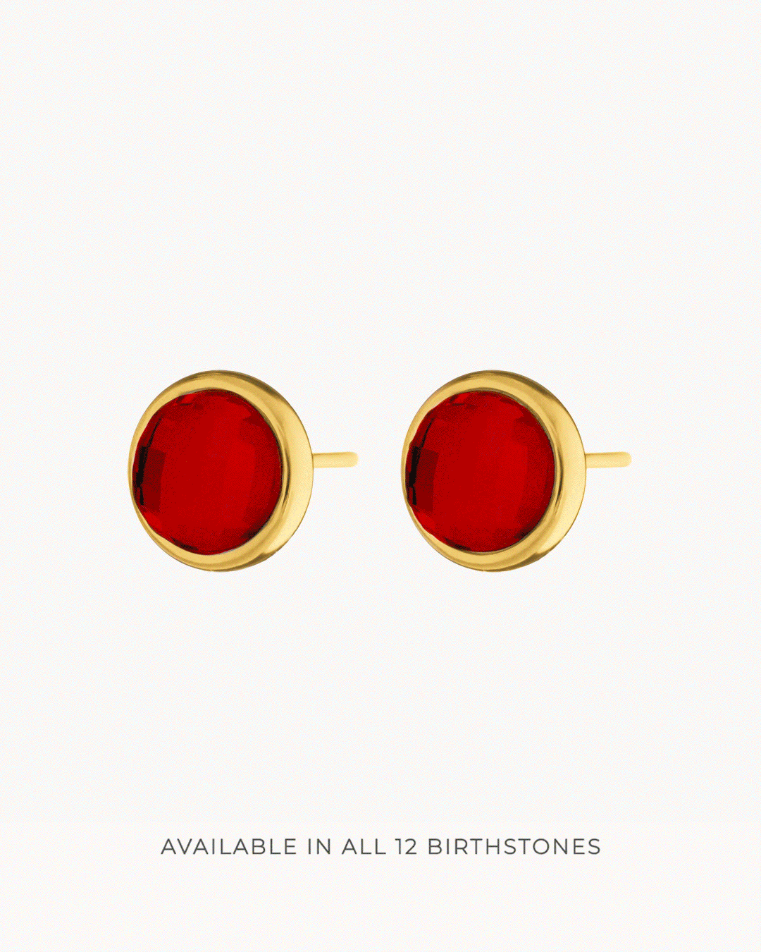 Σκουλαρίκια Dainty Stud, υπογραφή Birthstone, χρυσό