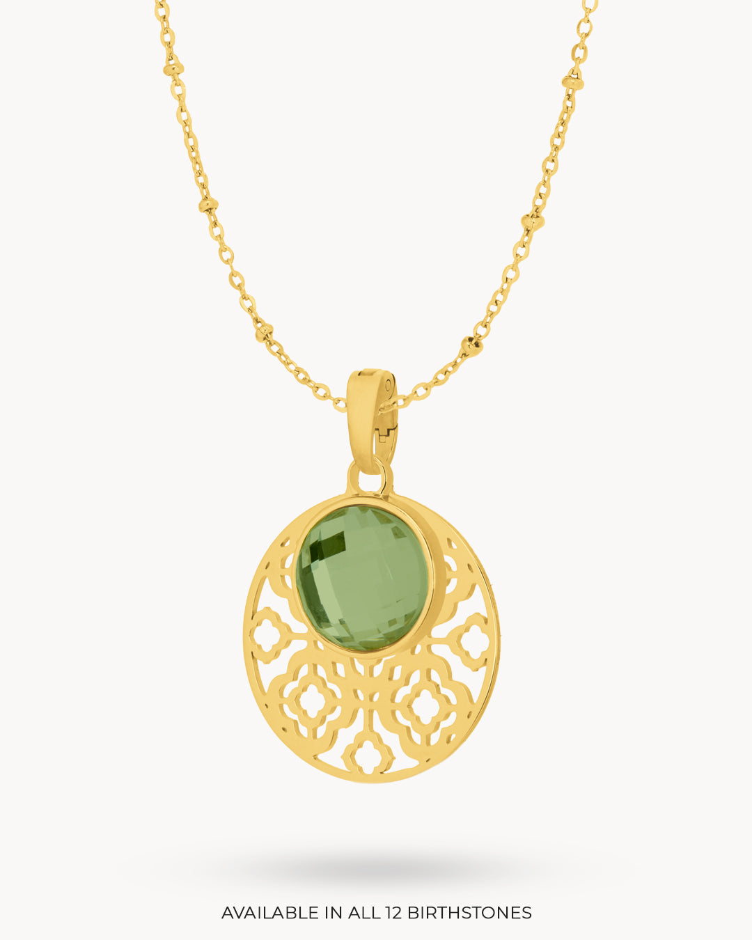 August Bizzilla Signature Birthstone Necklace Set, Gold
