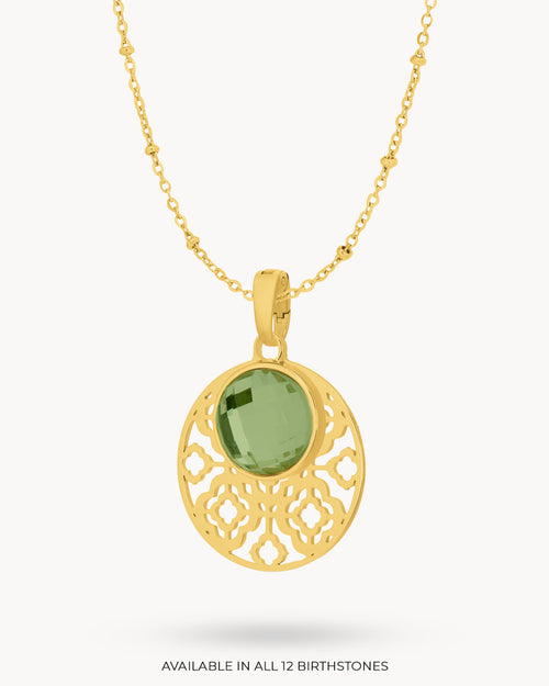 August Bizzilla Signature Birthstone Necklace Set, Gold