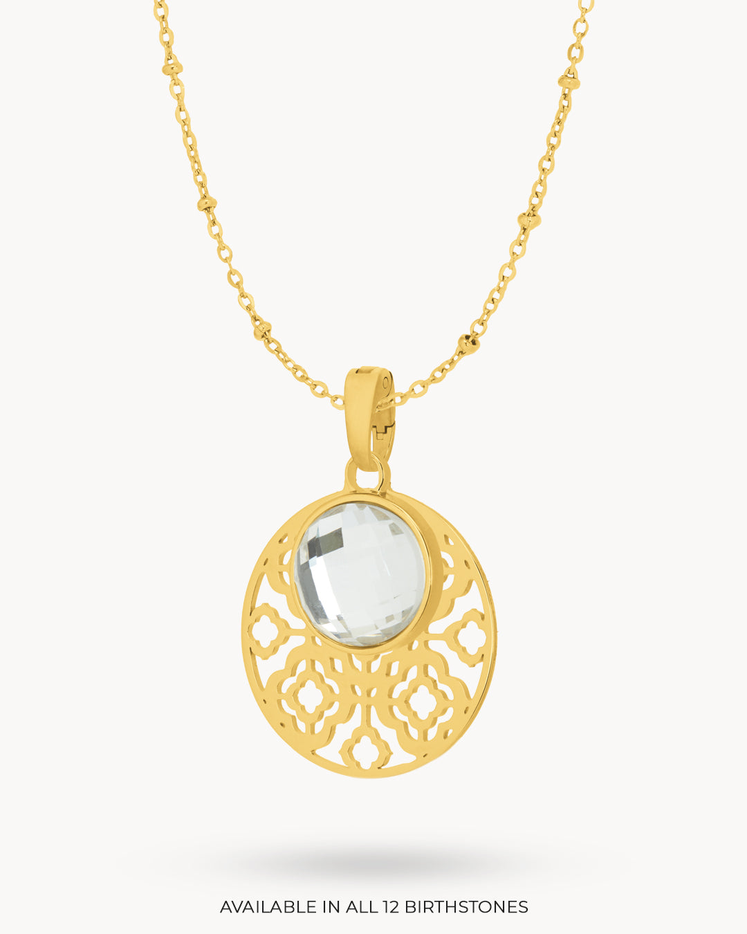 April Bizzilla Signature Birthstone Necklace Set, Gold