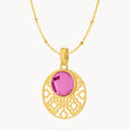 July Bizzilla Signature Birthstone Necklace Set, Gold