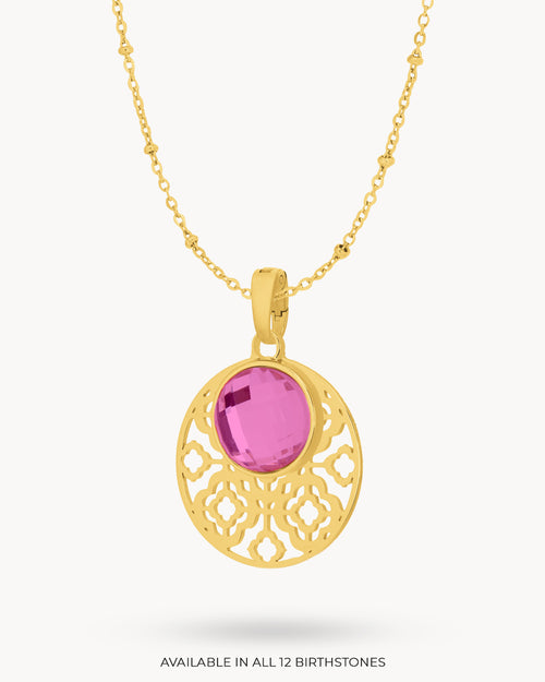 July Bizzilla Signature Birthstone Necklace Set, Gold