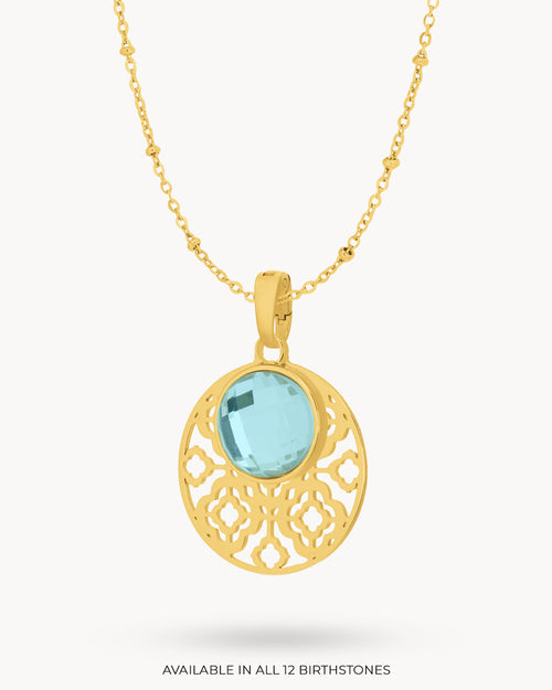 March Bizzilla Signature Birthstone Necklace Set, Gold