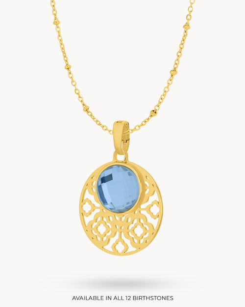 December Bizzilla Signature Birthstone Necklace Set, Gold