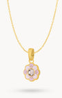 Pink Water Lily Necklace Set, Gold