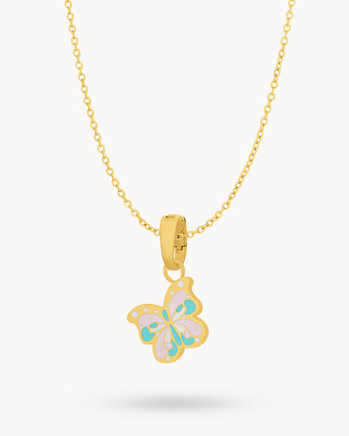 Joy Colourful Butterfly Necklace Set, Gold