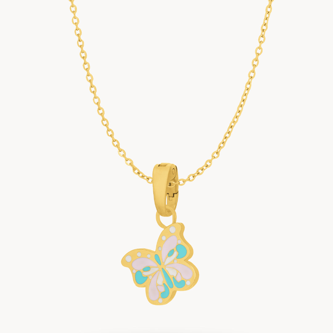 Joy Colourful Butterfly Necklace Set, Gold