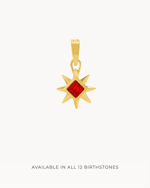   Birthstone Meaning Star Light Pendant, Gold