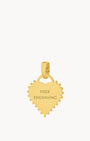 Studded Heart Engravable Pendant Gold