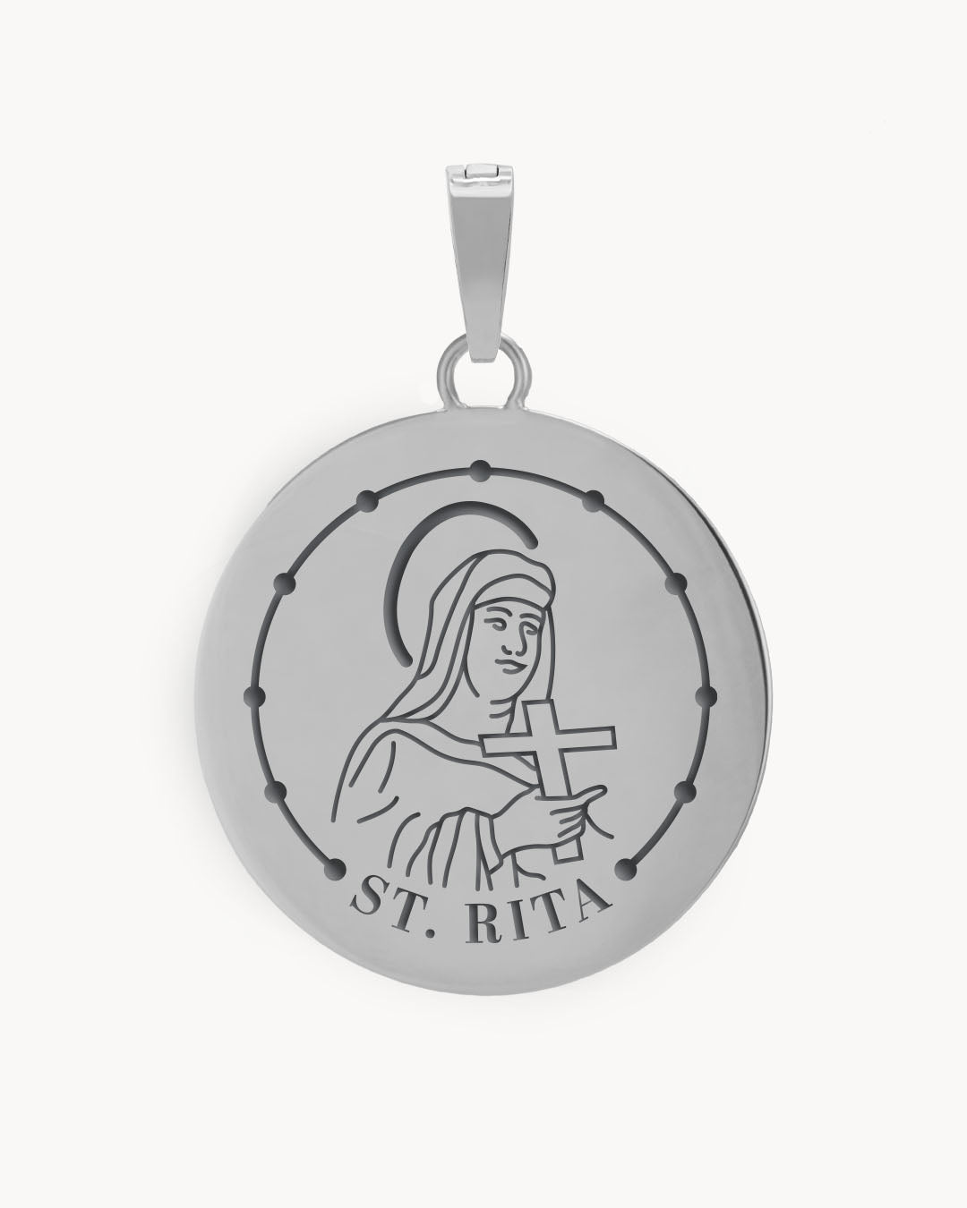 St Rita Pendant, Silver