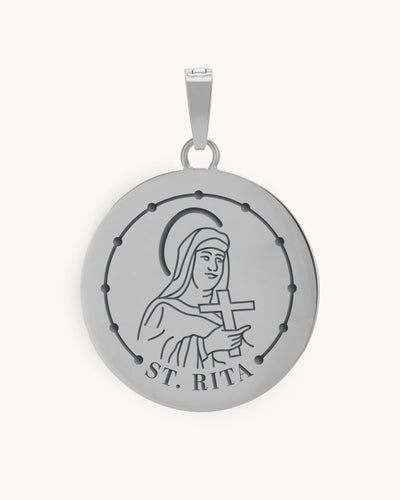 St Rita Pendant, Silver