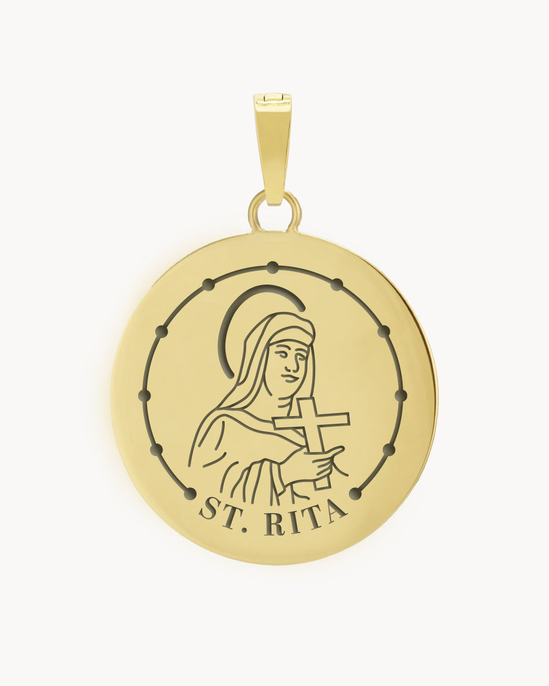 St Rita Pendant, Gold