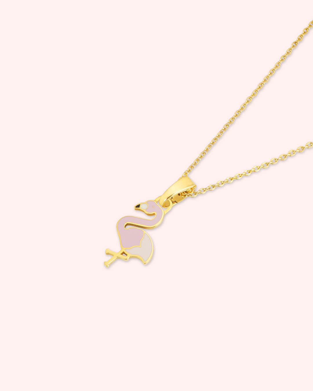 Holy Communion Vibrant Flamingo Necklace Set, Gold