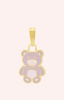 Cuddly Pink Bear Pendant, Gold