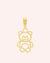 Cuddly Hollow Bear Pendant, Gold