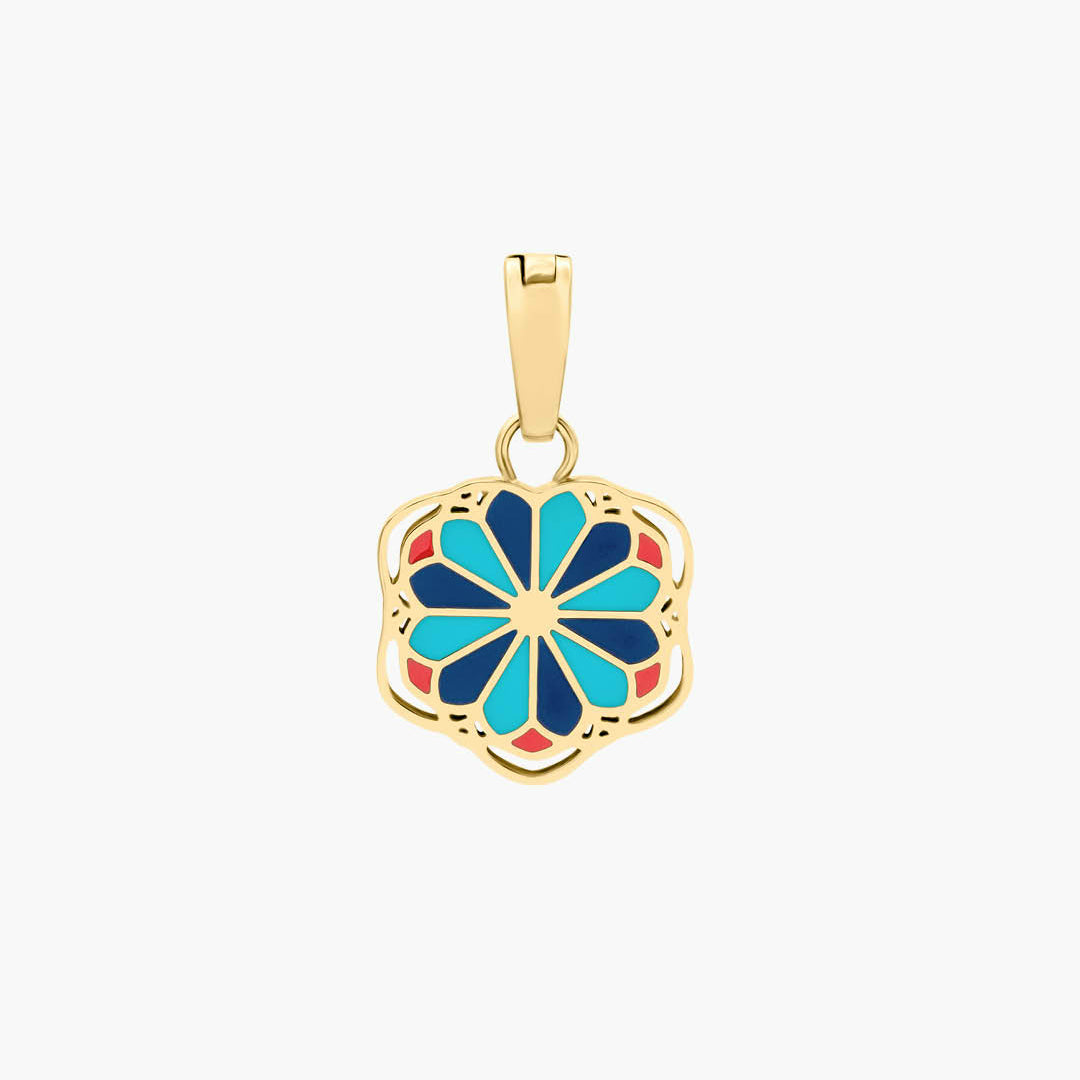 Ta’ Pinu Rose Window Maduma Pendant Blue, Gold