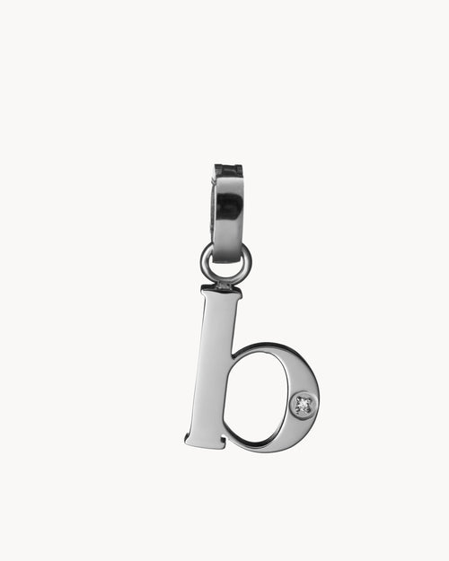 B Initial Pendant, Silver