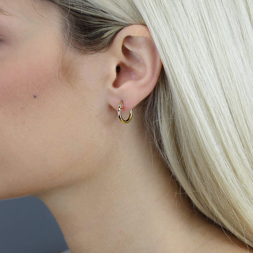 Dainty Signature Hoops, Gold