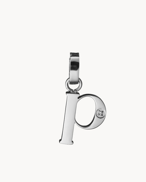 P Initial Pendant, Silver