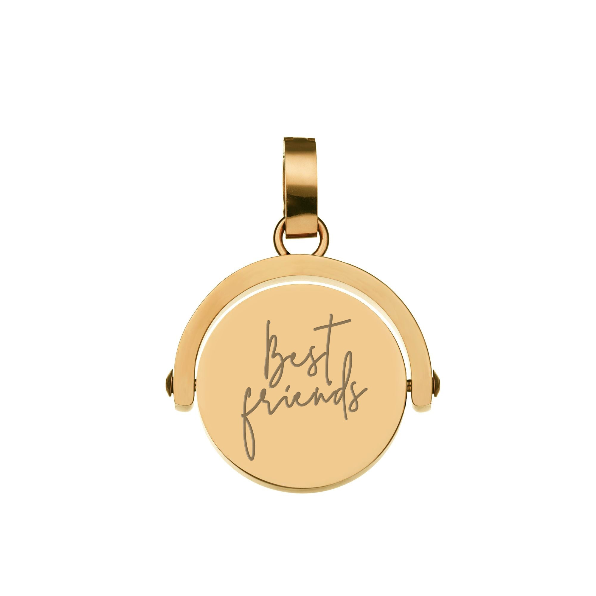 Best Friends Engraved  Spin Pendant, Rose Gold